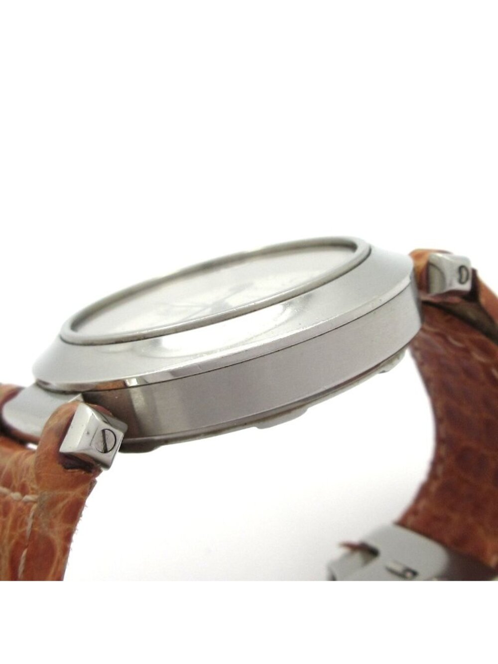 Cartier Watch Pasha C Small Date Boy's SS Tapestry Dial Croco Ivory - Picture 11 of 12